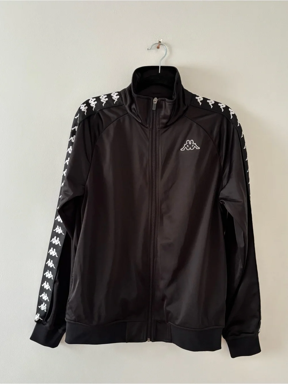 Kappa NWT Men’s 222 Banda Anniston Track Jacket Black Full-Zip Piping